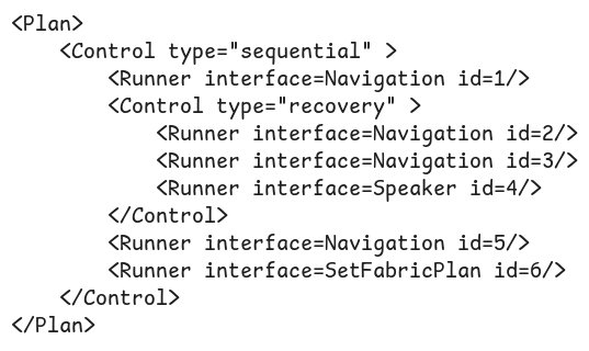 XML behaviour plan example
